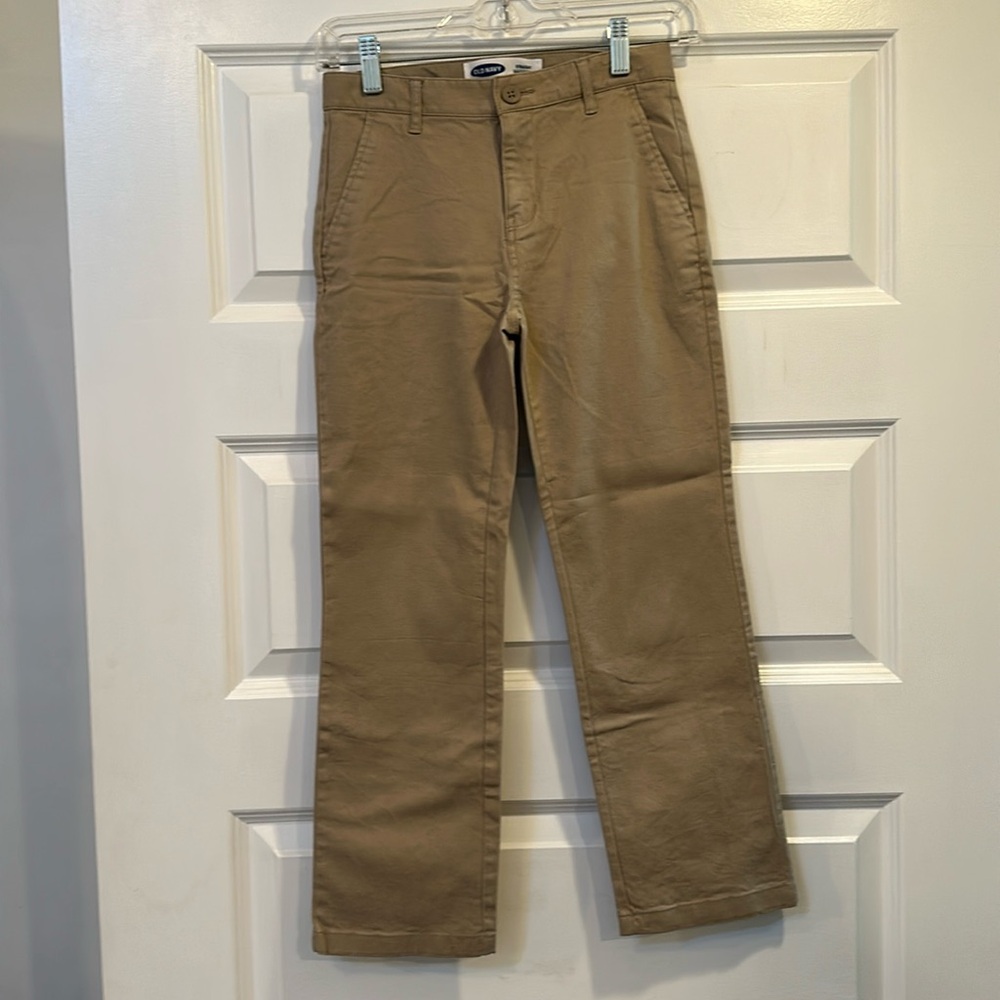 Boys Old Navy Khaki pants size 10 straight leg uniform trousers Built in Flex